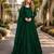 Green embroidered net semi stitched anarkali suit