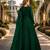 Green embroidered net semi stitched anarkali suit