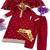 Red silk blend embroidered kurta set