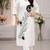 White rayon embroidered kurta set