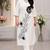 White rayon embroidered kurta set