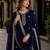 Navy blue premium georgette embroidered semi stitched salwar suit