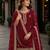 Maroon premium georgette embroidered semi stitched salwar suit