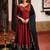 Maroon silk zari woven flared gown set