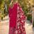 Red roman silk embroidered semi-stitched salwar suit