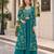 Turquoise fauk gerogette sequence embroidered stitched ethnic suit (free size) UP To 44