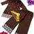 Brown silk blend embroidered kurta set