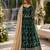 Dark green faux georgette jacquard embroidered work semi stitched anarkali suit