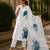 Cream cotton silk printed kurta set