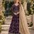 Purple faux georgette jacquard embroidered work semi stitched anarkali suit