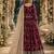 Red faux georgette jacquard embroidered work semi stitched anarkali suit