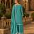 Sky blue heavy chinon semi stitched palazzo suit with embroidey work