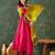 Women's Gorgeous Embroidery Work Vichitra Silk Fabric Flared Kurta Pant and Dupatta Set