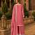 Peach heavy chinon semi stitched palazzo suit with embroidey work