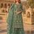 Green heavy net semi stitched suit with embroidery work