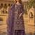 Purple heavy net semi stitched suit with embroidery work