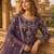 Purple heavy net semi stitched suit with embroidery work