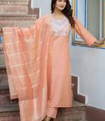 Women Ethnic Motifs Embroidered Regular Sequinned Kurta with Palazzos & With Dupatta