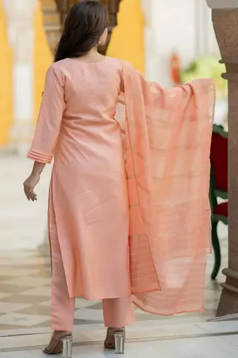 Women Ethnic Motifs Embroidered Regular Sequinned Kurta with Palazzos & With Dupatta