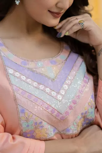 Women Ethnic Motifs Embroidered Regular Sequinned Kurta with Palazzos & With Dupatta