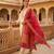 Off-white silk blend embroidered kurta set