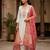 Off-white silk blend embroidered kurta set