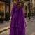 Violet net semi stitched sharara suit with heavy sequince work