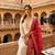 Off-white silk blend embroidered kurta set
