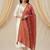 White silk blend embroidered kurta set
