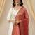 White silk blend embroidered kurta set