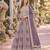 Purple heavy emroidered faux georgette semi stitched anarkali suit with salwar