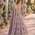 Purple heavy emroidered faux georgette semi stitched anarkali suit with salwar