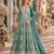 Light blue heavy emroidered faux georgette semi stitched anarkali suit with salwar
