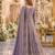 Lavender faux georgette semi stitched anarkali suit with embrodery work