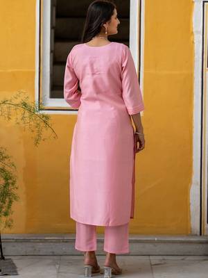 Women Ethnic Motifs Embroidered Regular Thread Work Kurta with Trousers & With Dupatta 4