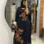 Purple cotton silk embroidered kurta set