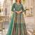 Green embroidered net semi stitched anarkali suit