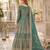 Green embroidered net semi stitched anarkali suit