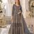 Grey embroidered net semi stitched anarkali suit