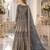 Grey embroidered net semi stitched anarkali suit