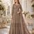 Light brown embroidered net semi stitched anarkali suit