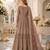 Light brown embroidered net semi stitched anarkali suit