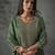 Green silk blend embroidered kurta set