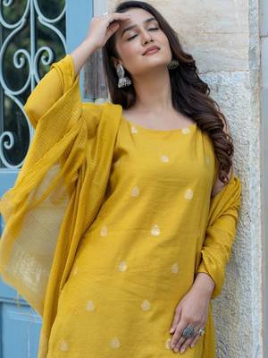 Women Ethnic Motifs Embroidered Regular Kurta with Trousers & With Dupatta 6
