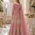 Light purple embroidered net semi stitched anarkali suit