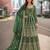 Green embroidered net semi stitched anarkali suit