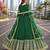 Green embroidered net semi stitched anarkali suit