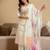 White chanderi embroidered kurta set