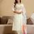White chanderi embroidered kurta set