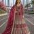 Pink embroidered net semi stitched anarkali suit